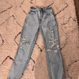 Abercrombie and Fitch straight leg Distressed Women's Jeans 000 short